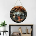 thumbnail image 7 of 2025 Halloween Hanging Door Wooden Wall Decor Sign, Creative Round Door Sign Made of Wood, 2D Witch Pattern Wooden Hanging Signs, Unique Design with Five Witches for Front Decorations（1PCS 7.9Inch), 7 of 7