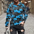 thumbnail image 2 of YUGYXL Mens Shirts Long Sleeve Casual Stylish Print Workout Crewneck Sweatshirts Loose Fit Camo Pullover Tees Blue M, 2 of 5