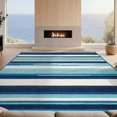 thumbnail image 2 of Design&I 8'x10' Washable Area Rug Sleek Flatweave Pet Friendly Surfboard Wave Stripe Nautical Border Surf Aesthetics Bathroom for King Size Bedroom, Under Bed, 2 of 7