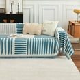 thumbnail image 5 of CASAFUN Reversible Sofa Cover Couch Covers for Sectional Sofa Stripe Jacquard Chic Furniture Protector for 3 Cushion Couch Sofa Washable Modern Couch Cover Blanket, 5 of 6