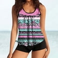 thumbnail image 2 of VISALY Women Two Piece Tankini Swimsuit Tankini Modest Swimwear Conservative Bathing Suit Flowy Swim Top with Tummy Control Boy Shorts Tummy Control Bathing Suit with Boyshort Bottoms Pink S, 2 of 7