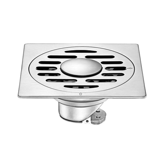 10cm Shower Floor Drain, Stainless Steel Square Ground Drain for Kitchens, Bathrooms, Garages