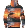 thumbnail image 7 of Lsque Sunset Dancing Dolphin B Pattern Casual Men's Hoodie,Hooded Sweatshirt with Kangaroo Pocket,Pullover Hoodie-Small, 7 of 7