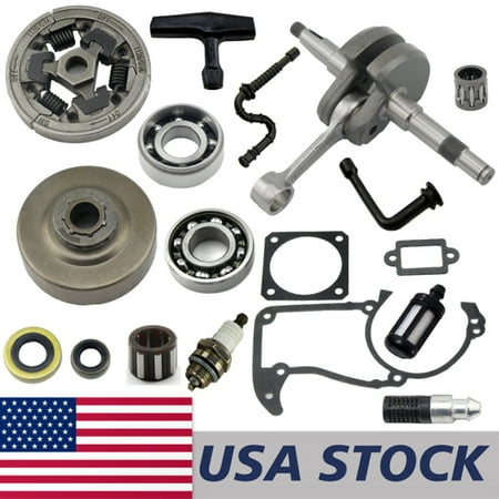 

HUNLUYEN Crankshaft Clutch Chain Sprocket Oil Seal Grooved Ball Bearing Crankcase Cylinder Muffler Gasket Spark Plug Fuel Oil Line Filter Starter Grip Handle Compatible