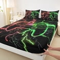 thumbnail image 3 of Homewish Red Green Gamepad Full Size Sheets, Futuristic Lightning Bed Sheets, Teens Kids Boys Girls Sheet Sets, Breathable Home Decor, 4pcs, 3 of 7