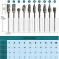 thumbnail image 5 of Juego de fresas rotativas de acero de carburo de tungsteno de doble filo para herramientas rotativas, 10 piezas de 1/8 de pulgada Schacht Past Roterende Tool para Houtbewerking Snijwerk, Metalen, 5 of 5