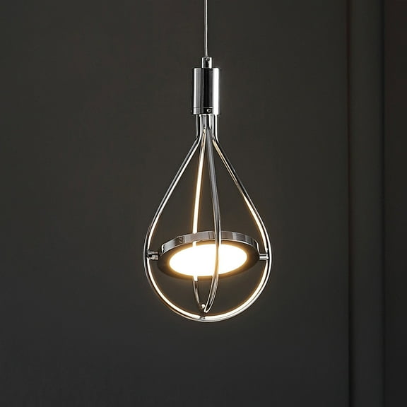 JONATHAN Y Orion 5.5" Adjustable Modern Integrated 1-Light Cluster LED Metal Pendant, Chrome