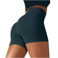 thumbnail image 4 of Jalioing Womens Seamless Yoga Shorts Ribbed Butt Lifting Bike Shorts High Waist Stretchy Training Workout Shorts, 4 of 7