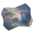 thumbnail image 1 of Ambesonne Nature Place Mats Set of 4, Rain Storm Clouds Sky, Standard Size, Blue White, 1 of 6