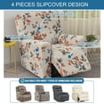 thumbnail image 4 of CHUNTIAN Stretch Recliner Slipcovers Printed Sofa Cover 4-Piece Fallon Collection Slipcover Lazy Boy Chair Covers Furniture Protector Recliner Chair Cover with Storage Pocket for Living Room, A2, 4 of 5