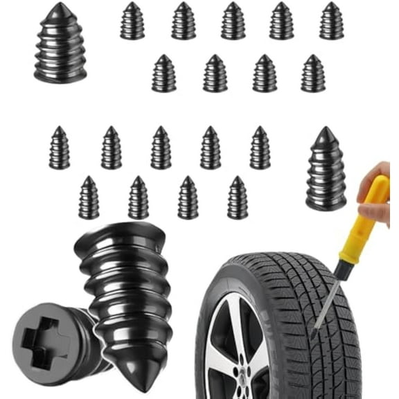 60pcs Tire Repair Rubber Nail, Screw in Tires Repair Plugs, Tirerepair Rubber Screws,Repairs Puncture Vacuum Self-Service Tool,Suitable for Car, Motorcycle, Jeep (Small Large)