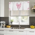 thumbnail image 4 of 2 Pack Valances for Window, Valentine's Day Short Curtains for Kitchen Bedroom Living Room, Pink Bowknot Ribbon Modern Minimalist Art Rod Pocket Small Window Treatment Valance Drapes 60 x 18 Inch, 4 of 8