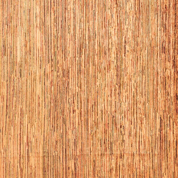 Ahgly Company Indoor Square Oriental Orange Modern Area Rugs, 7' Square