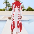 thumbnail image 3 of White Lobster on Red Background Long Sleeved Shirt Dress Dance dresses elegant chic wedding evening dresses, 3 of 7