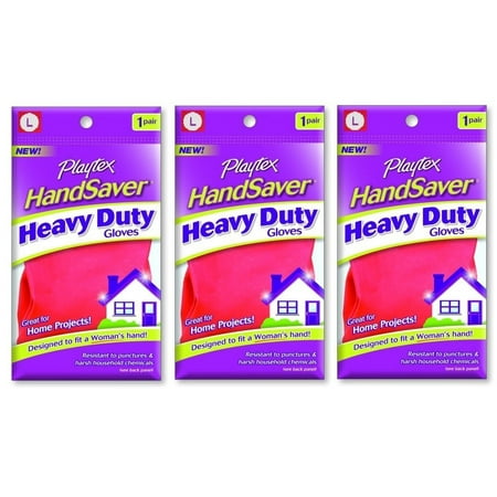 Playtex HandSaver Gloves, Heavy Duty Gloves, Large (3 Pack) + Schick Slim Twin ST for Sensitive