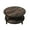 Small 30.5" dark oak, variant on Round Coffee Table, 34.25" Wood Circle Coffee Table with Sturdy Metal Roman Pillar Legs, 2 Tier Coffee Table with Open Storage, Modern Floor Table for Living Room, Bedroom, Home Office