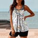 thumbnail image 4 of Traje de baño de 2 piezas para mujer, trajes de baño para mujer, traje de baño de dos piezas con estampado de rayas y espalda de tirantes para mujer, vestido de baño para mujer, 4 of 6