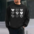thumbnail image 1 of Amzcrzy Sudadera Para Hombre, Con Estampado De Corazones, Informal, De Manga Larga Y Cuello Redondo, Con Capucha, Color Negro, 3Xl, 1 of 6