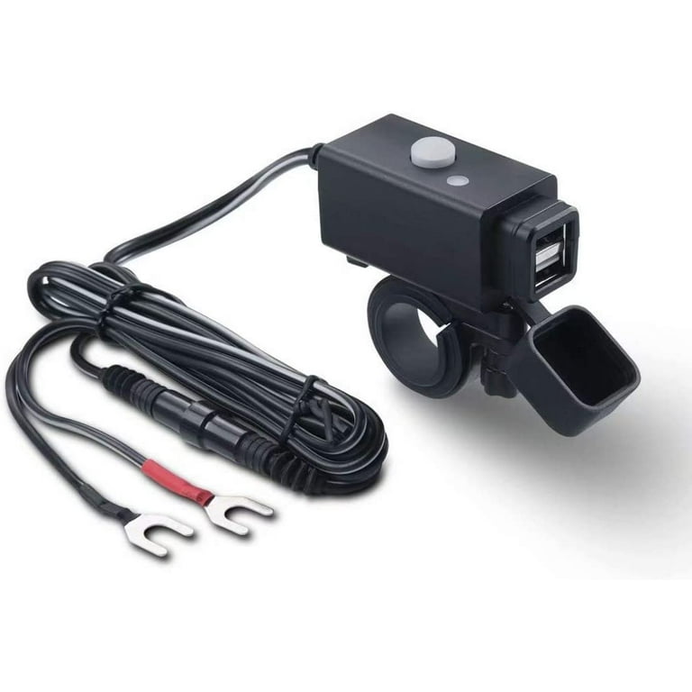 5V 2.1A Motorcycle Dual USB Phone Charger Adapter with Switch Waterproof Ports Smart Charging Socket - Walmart.com
