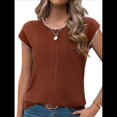 thumbnail image 2 of Suéter de Punto Sin Mangas con Cuello Redondo Informal de Verano para Mujer, Estilo Holgado, Estilo Jersey, Sin Mangas Color Café XL, 2 of 10