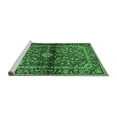 thumbnail image 2 of Ahgly Company Machine Washable Indoor Square Medallion Emerald Green Traditional Area Rugs, 5' Square, 2 of 4