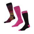 thumbnail image 2 of MeMoi Striptrast Crew 3 Pair Pack 10-13 / Black/Grape, 2 of 4