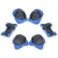 thumbnail image 1 of Almohadilla protectora de equipo de seguridad para niños, juego de protectores de rodilla, codo, muñeca, monopatín (azul), 6 uds., 1 of 8