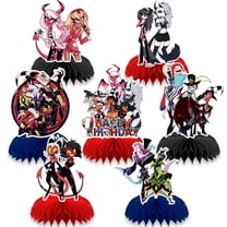 Hazbin Hotel Centerpieces Honeycomb Table Toppers Decorations for Photo Props Birthday Party Decor Supplies