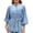 Light Blue, variant on SETOOFF Womens 3/4 Length Sleeve Tops Denim Blouses Stand Collar Button Front Belted Waist Puff Sleeve Casual Shirts Women Spring Fall Travel Daily Outfit
