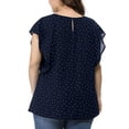 thumbnail image 4 of Women's Summer Plus Size Ruffle Sleeve Shirt Top Polka Dot Chiffon Blouse, 4 of 5