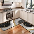 thumbnail image 3 of Kitchen Rugs Sets Of 2,Black White Gold Marble Wave Dot Pattern Anti Fatigue Kitchen Mat Rugs Non Slip Washable,Decorative Kitchen Floor Mats for Kitchen,Sink,Laundry,17"x47"+17"x47", 3 of 5