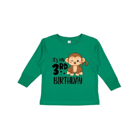 

Inktastic Monkey Its My 3rd Birthday Boys or Girls Long Sleeve Toddler T-Shirt