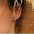 thumbnail image 4 of S.Leaf Chain Earrings Sterling Silver Stud Earrings Bar with Chain Dangle Earrings Gold Earrings for Women（Rose Gold）, 4 of 5
