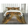thumbnail image 3 of Ambesonne Fall Quilted Bedspread Set 3 Pcs, Serene Vivid Maple Trees, Queen Size, Orange Brown Green, 3 of 5