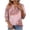 Pink, variant on 3/4 Sleeve T Shirts for Women Zip Up Mock Neck Tops Vintage Flowers T-Shirts Dressy Casual Loose Fit Blouses Summer Trendy Outfits