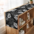 thumbnail image 6 of Black Grey Flowers Burlap Cotton Table Runner 18x72 Inches Long, Modern Abstract Blooms Floral Farmhouse Table Runners, Outdoor Dining Tablecloths Decor for Baby Shower/Party/Wedding, 6 of 8