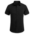 thumbnail image 3 of Sexy Dance Summer Shirts For Men's Casual Button Down Shirt Short Sleeve Tops Hawaiian Vacation Shirts Lapel Neck Solid Color Blouse, 3 of 6