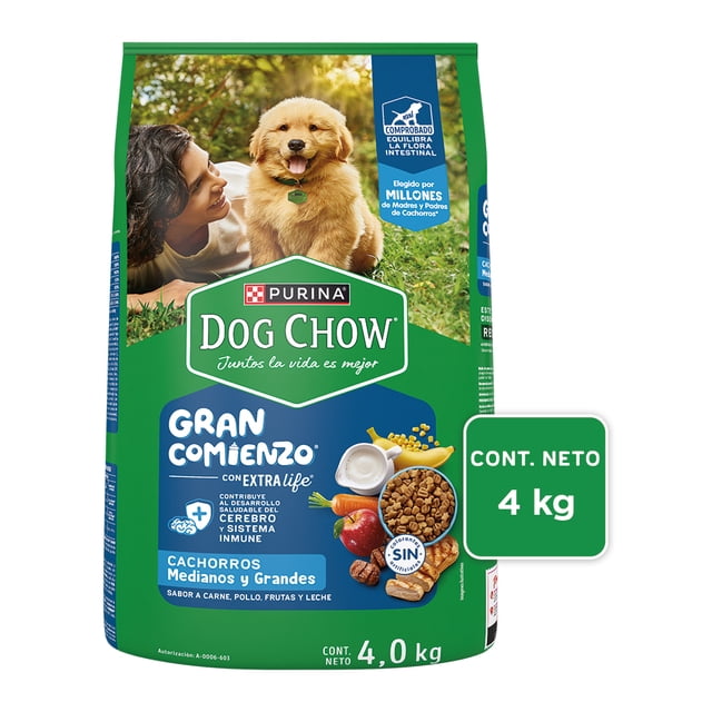 Alimento para Perro Purina Dog Chow Cachorro Medianos y Grandes Sabor Carne y Pollo 4 kg