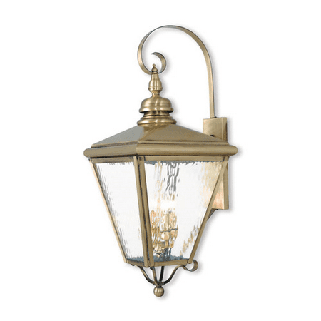 

Wall Sconces 4 Light With Hand Crafted Solid Brass Clear Water Antique Brass size 35 in 240 Watts - World of Crystal