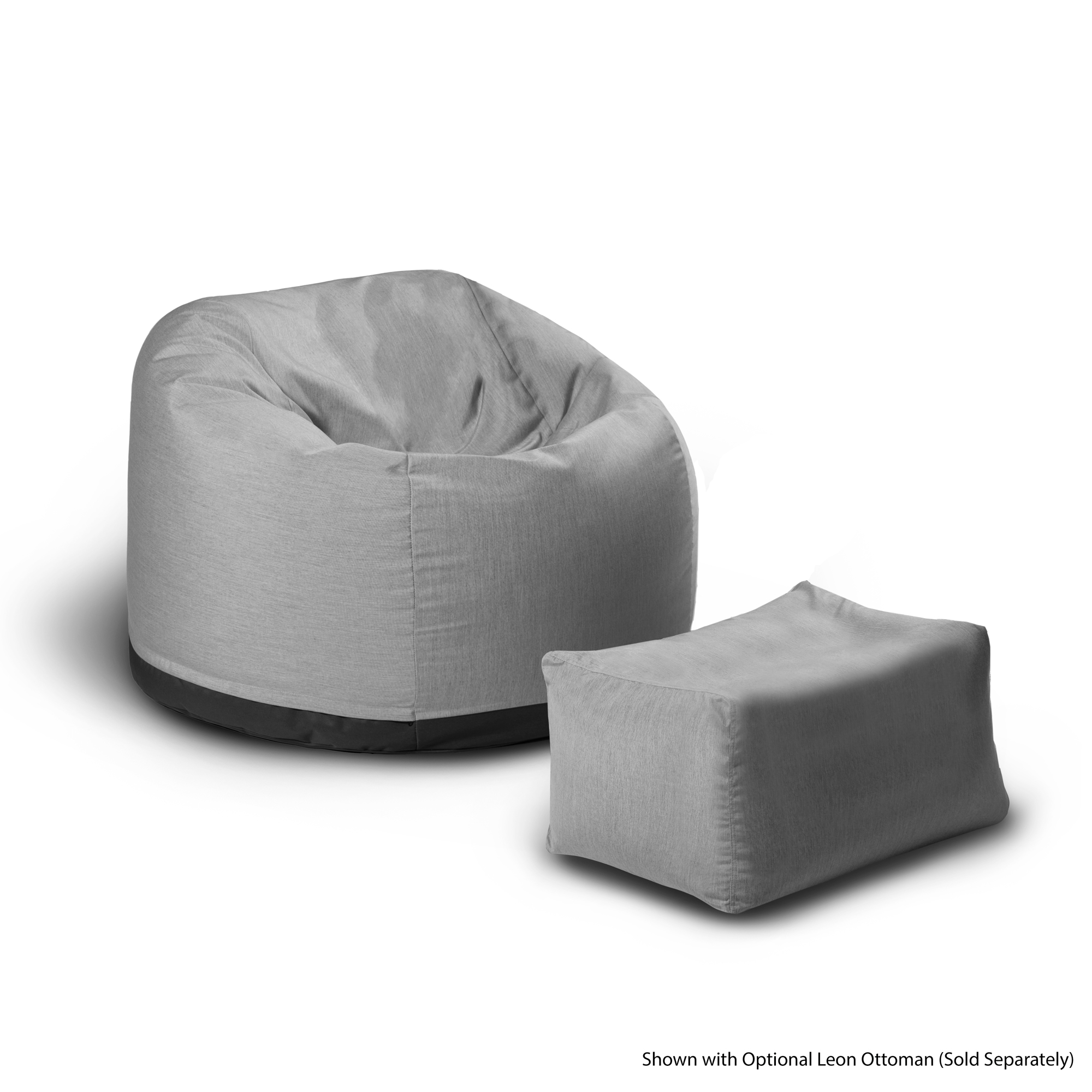 Jaxx Palmetto Large Round Outdoor Bean Bag Club Chair - Sunbrella Granite - image 2 of 4