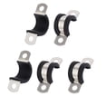 thumbnail image 1 of 15mm Dia EPDM 304 Acero Inoxidable caucho forrado en forma de U Tipo tubo manguera pinzas de alambre clips 5pcs, 1 of 3