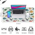 thumbnail image 5 of Long Mouse Pads for Desk,Colorful Dinosaurs Floral White Pattern Desk Mats on Top Of Desks, Desk Mouse Pad Extra Large with 3mm Non-Slip Base and Stitched Edge for Gaming,Office,Work,Home 35.4"x15.7", 5 of 6