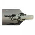 thumbnail image 1 of Tree Cutting Board, Lonely Juniper Tree on Seaside Cliff Full Moon at Sunset Nature Theme Art Print, Decorative Tempered Glass Cutting and Serving Board, Wine Bottle Shape, Brown Grey, by Ambesonne, 1 of 1