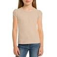thumbnail image 5 of Fesfesfes Girls Solid Color Short Sleeve/Long Sleeve Crew Neck T Shirt Comfortable Casual Top for Kids Tweens Soft Breathable School Wear Youth Fashion Outfit Everyday Playwear, 5 of 8