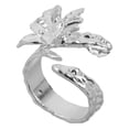 thumbnail image 1 of Anillo floral abierto ajustable para mujer, joyería minimalista con estilo, diseño único y elegante para uso diario, fiestas y citas, 1 of 8