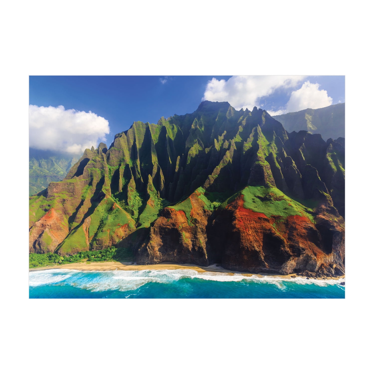 Hawaiian Jigsaw Puzzle, Aerial View of Na Pali Coast Kauai Hawaii