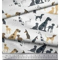 thumbnail image 3 of Soimoi Tissu Popeline de Coton Blanc Mélange Imprimé Chien Tissu au Mètre 42 Pouces de Large, 3 of 3