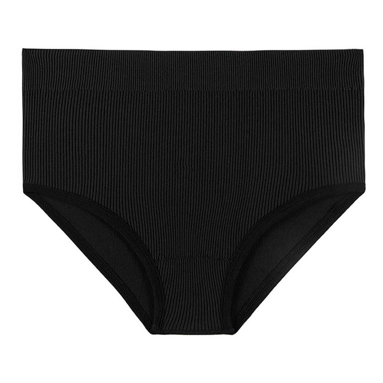 XFLWAM Seamless High Waisted Thongs for Women No Show Briefs Underwear  Stretch Workout Panties Black XL