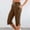 *Brown, variant on Women's Drawstring Waist Capri Pants,Button Split Hem Casual Trousers For Women,Ladies Lightweight Lounge Workout Pants with Pockets,Black,S-2XL
