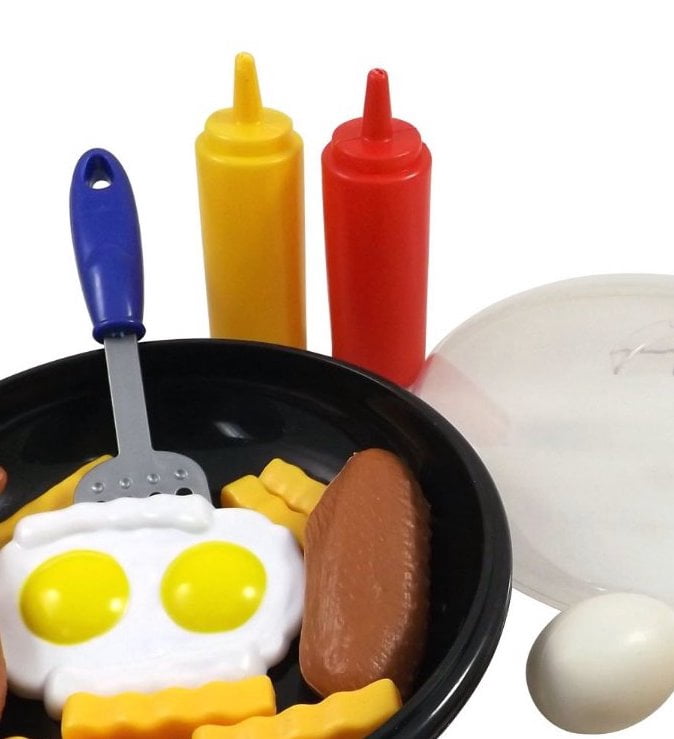 PlayWorld Kitchen Connection Fast Food Cooking Pan 25 Piece Kitchen Play Food Set - Multicolor